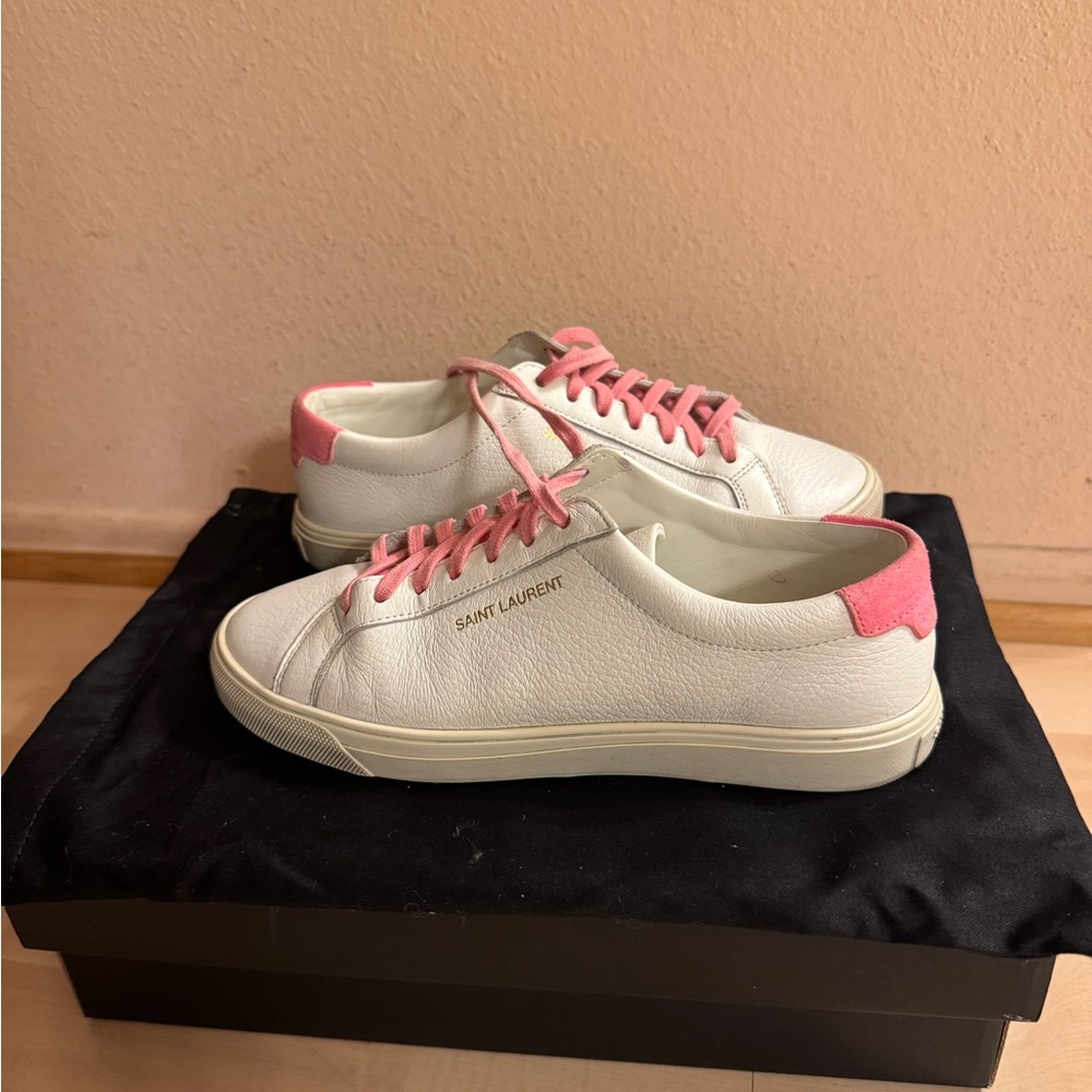 Saint Laurent White Leather Sneakers EU36.5